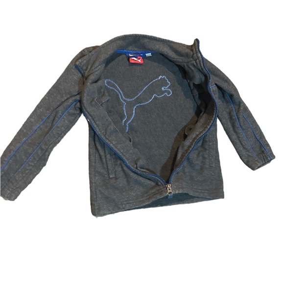 Blue and Grey Puma Zip up Jacket for Kids - Picture 2 of 4